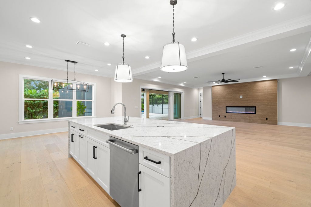 Kitchen Island Open Concept Living Room View